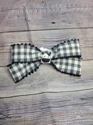 Cow Plaid Bow