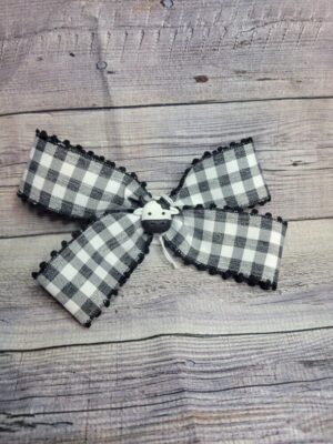 Cow Plaid Bow