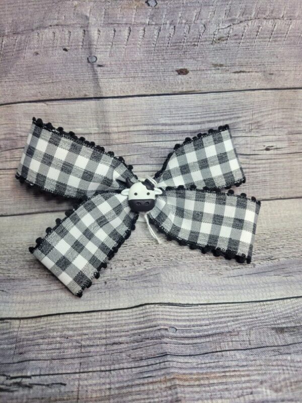 Cow Plaid Bow