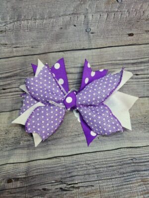 Purple Pokey Dot Burst Bow