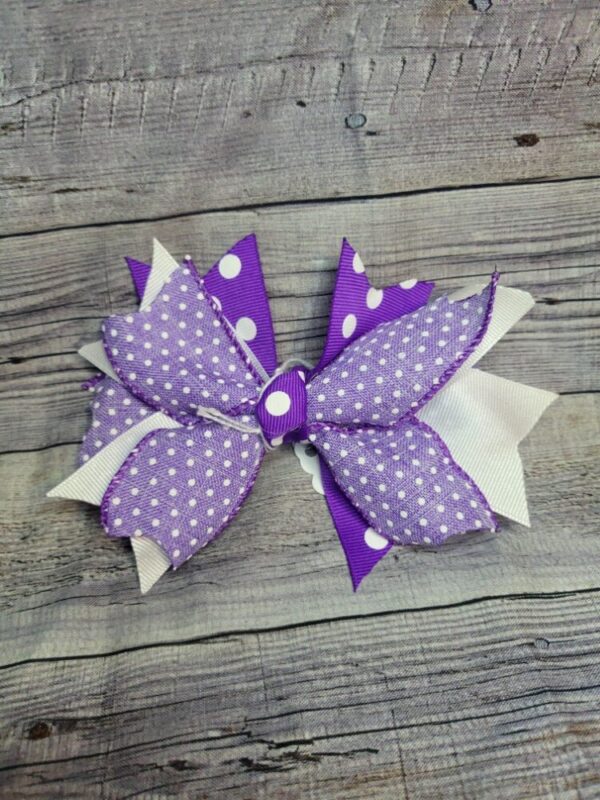 Purple Pokey Dot Burst Bow