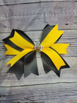 Football Black & Gold Burst Bow