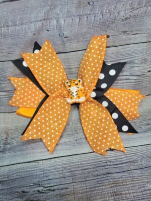 Tiger Orange & Black Bow