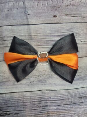 Football Orange & Black Bow