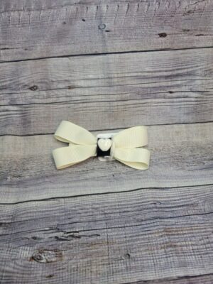 Heart White & Black Bow