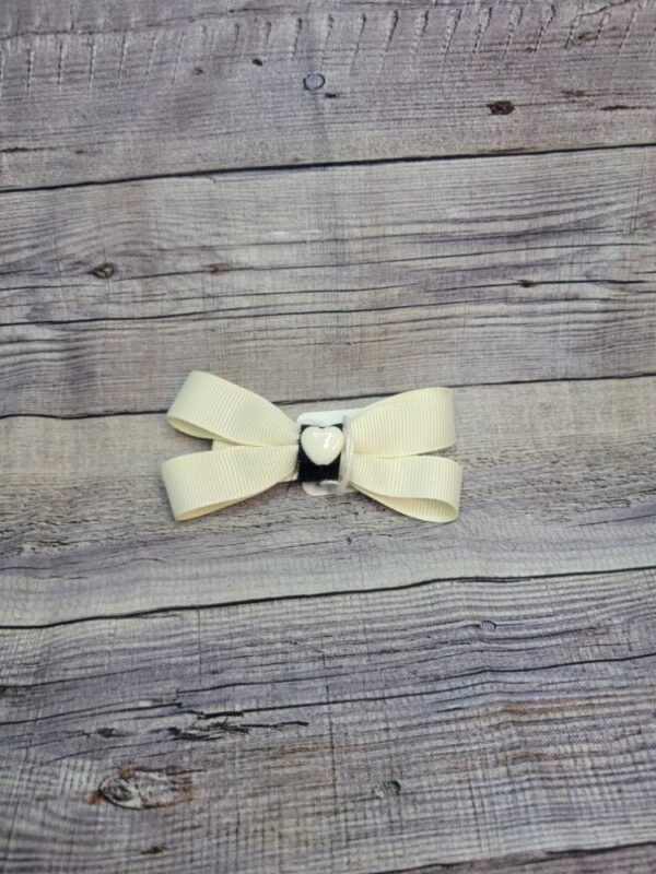 Heart White & Black Bow