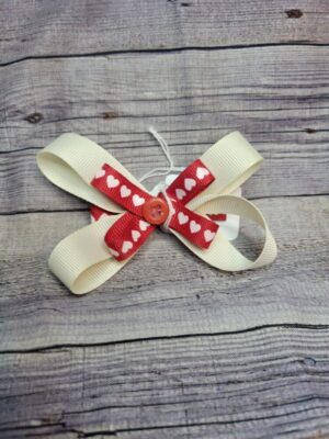 Button Heart & White Bow