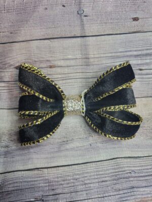 Sparkle Black & Gold Bow