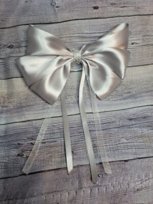 Sparkle Silver Medium Tassel Bow