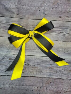 Bee Yellow & Black Medium Tassel Bow