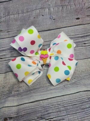 Ice Cream Pokey Dot Bow