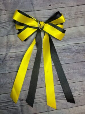 Bee Yellow & Black Long Tassel Bow