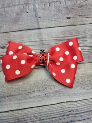 Ladybug Red & White Pokey Dot Bow