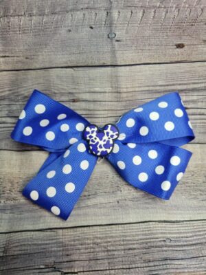 Mouse Blue & White Pokey Dot Bow