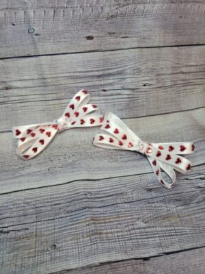 Shiny Heart White Bow Set