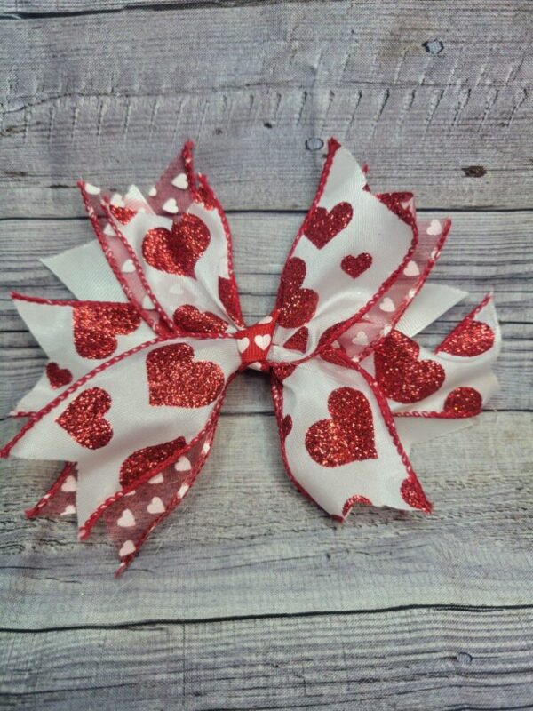 Sparkle Heart, White Burst Bow